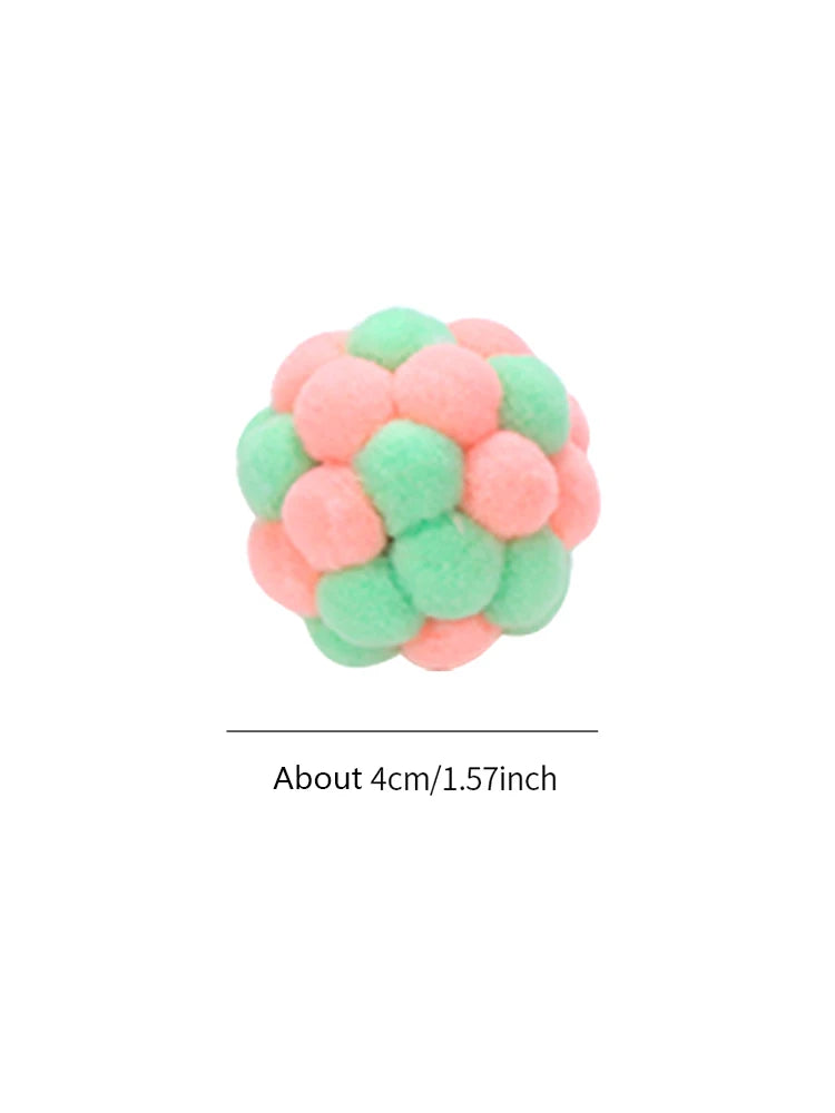 Cat toys Colorful handmade bell ball Elastic ball interactive chase pet supplies