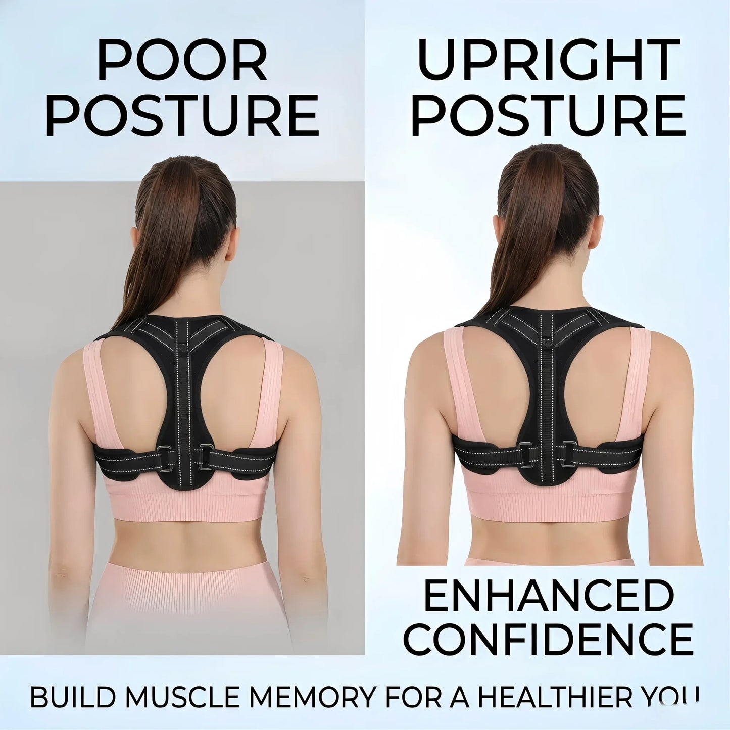 Unisex Breathable Back Posture Correction Belt Hunchback Prevention Sitting Posture Shaping Aid for Correct Body Alignment